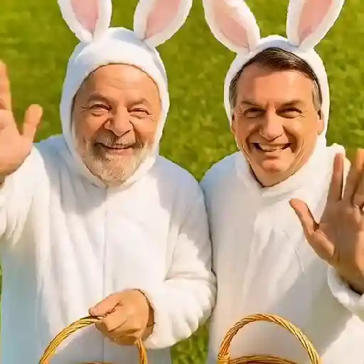 Páscoa Bolsonaro e Lula 🤣🌈