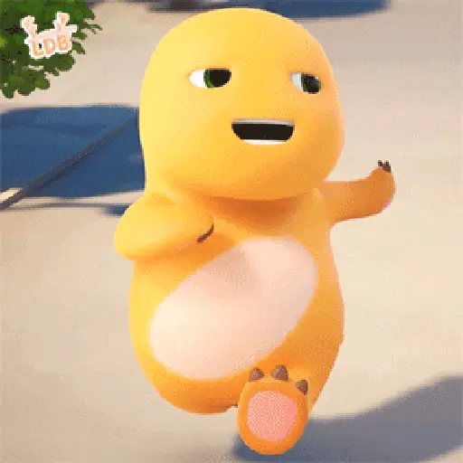 Nailong gif gerak dino kuning 1