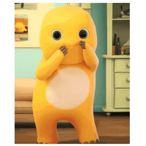 Nailong gif gerak dino kuning 2