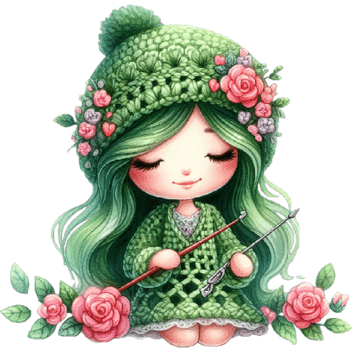 Crochet Love Green Girl ❤️💚