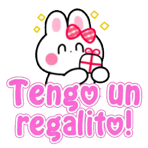 Conejito Kawaii con texto🐇💬✨🌈 1