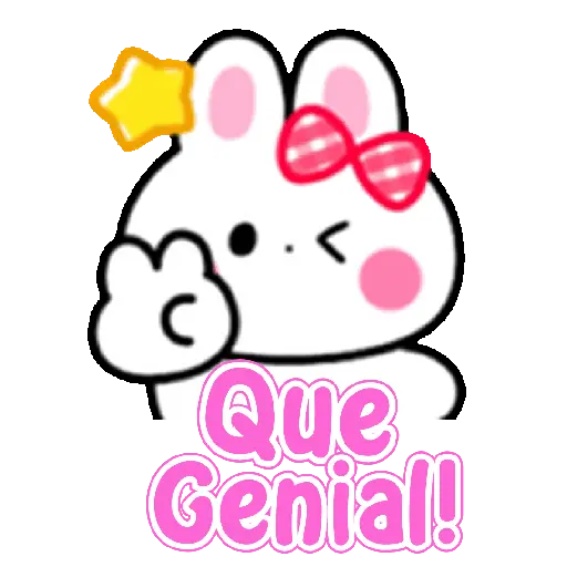 Conejito Kawaii con texto🐇💬✨🌈 10