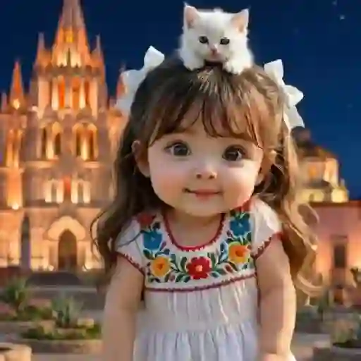Funny Niñita con Gatito ✨🎀🐱