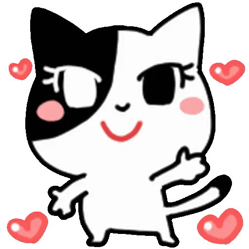 Kawaii gatito blanco y negro 🐾