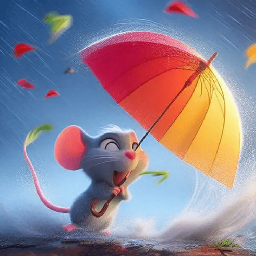 Ratita viento lluvia☔🐀