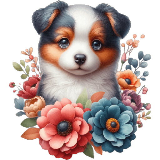 Flowers & Dog 🐾🌺