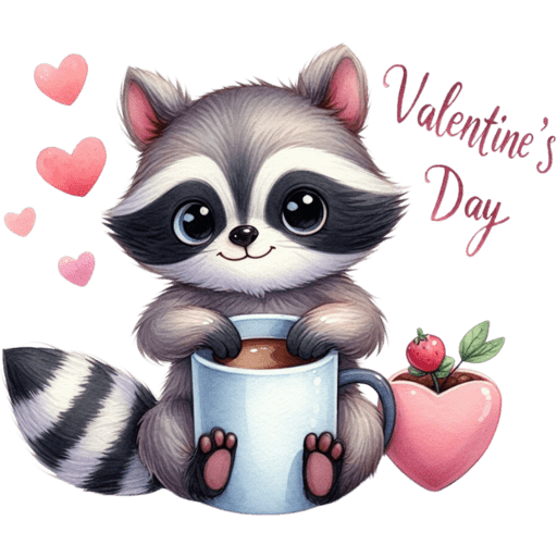 Cute Mapache San Valentín 🦝🩷